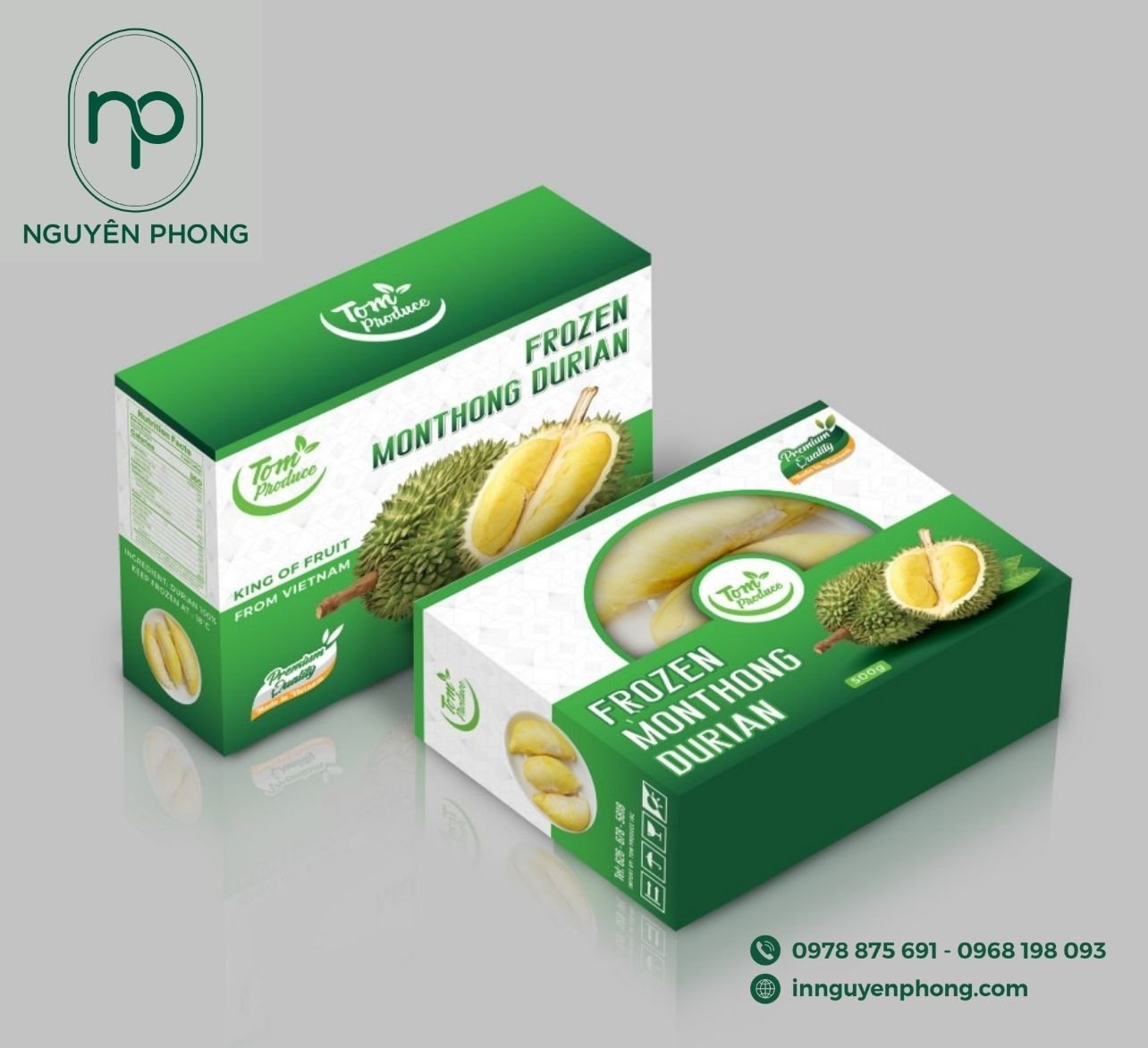 In thùng carton đựng sầu riêng tại TP.HCM in logo